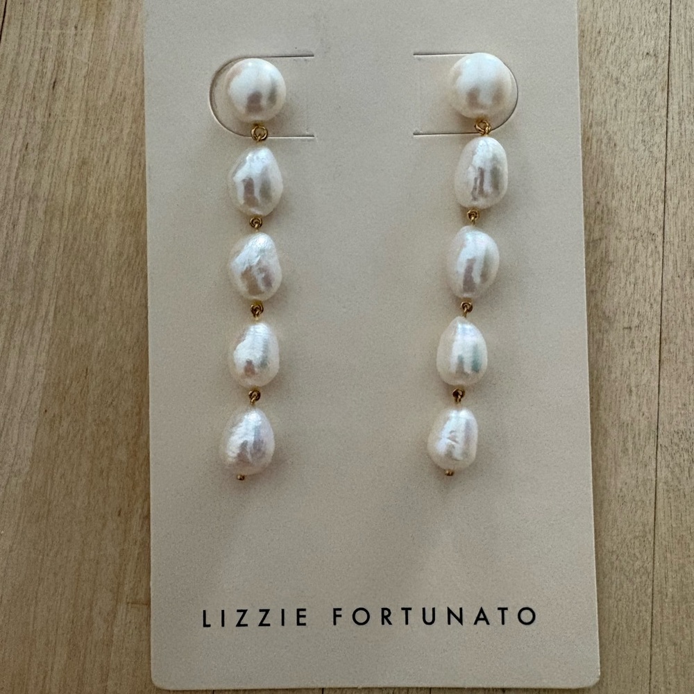 Lizzie Fortunato Cairo Pearl Drop Earrings- BRAND NEW